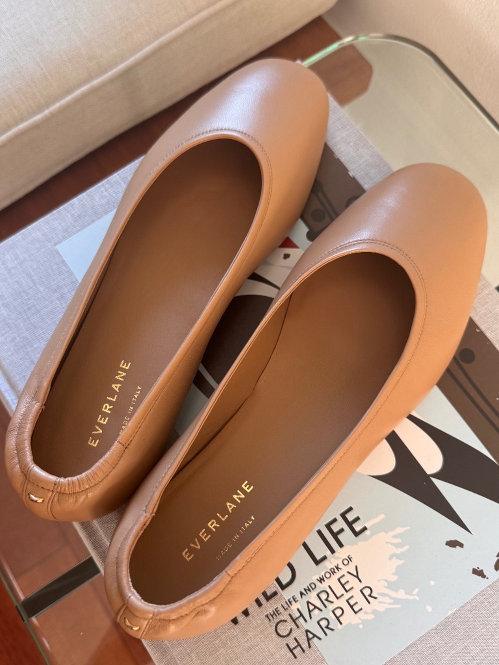 Everlane Made in Italy Nappa Leather Ballet Flats | Affogato | NWOB | Size 9